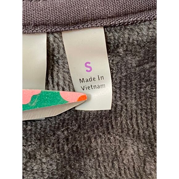 Athleta Jacket Cozy Karma Small Asymmetrical Fleece Lined Hoodie Grey full zip - Picture 5 of 8